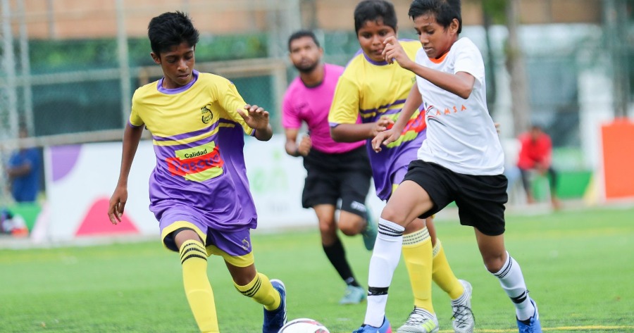 Dhiraagu U-13 Youth League: Maldives Soccer Mates and AM Sports Academy wins the matches